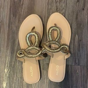 Aldo Gold Sandals Size 8 worn once!